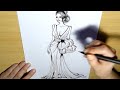 Beautiful girls dress 👗 easy drawing || how to draw a girl  || easy drawing