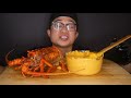 DESHELLED GIANT LOBSTER & NUCLEAR FIRE STRETCHY CHEESE MUKBANG | Eating Show