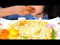 ASMR:Eating Chicken curry KASHA,Egg korma+onion+chilli+rice+Mirinda(Eating with hands)food videos