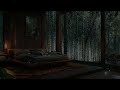 Beautiful heavy rain with a thunderstorm at the forest hut on the mountainside| Nature's Sleep Music