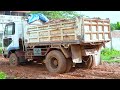 Wow, PC 200 COMATSU Excavator prepares dumpy road in my village -Project dump trucks!