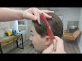 How to CUT MENS HAIR with SCISSORS | Medium Length Middle Part | Step by Step Tutorial