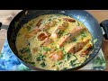 One Pot Creamy Tuscan Salmon | Pan-fried salmon in creamy garlic, spinach and sundried tomato sauce