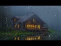 Relaxing Rain for Deep Sleep ⛈ Sound of Heavy Rain, Strong Wind on Roof at Night, ASMR