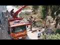 Amazing That Double Crane Use His Power Recovery TRUCK & Excavator fail Sink In Deep Hole