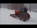 Power King Tractor does White Christmas snow plow