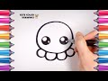 How to draw a cute octopus step by step