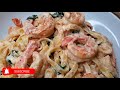 SHRIMP SPINACH ALFREDO | Creamy Spinach and Shrimp