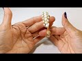 Making easy white crystal Pearl's bracelet!
