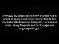 My puppy has a new channel!