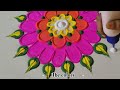 small rangoli designs/easy rangoli/kolam design/kolangal/satisfying video