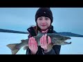 Ice fishing -10°  while searching for Brown Trout