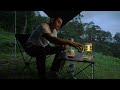 SOLO CAMPING HEAVY RAIN AND THUNDERSTORMS - RELAXING CAMPING IN THE RAIN - ASMR