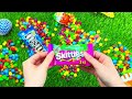Satisfying Video | Unpacking and Mixing Rainbow Candy in 5 colours M&M’s Box ASMR