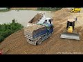 Everyone interest in watch this video super pushing stone to water In the fence by BULLDOZER D51PX