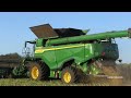 John Deere X9 1000 combines cutting Canola with 45ft. HDX Flex Draper Headers | Harvest 2024