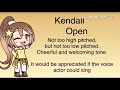 Kendall Audition (Speaking and singing)
