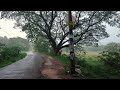 4 Hours of Walking in rain through the village paths | Relaxing white noise of rain for sleep