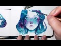 Starred Freckles - Watercolor + Gouache Painting Timelapse