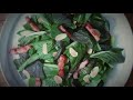 Japanese mustard spinach and bacon salad / Cooking video without language barrier / Retro film look