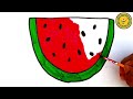 HOW TO DRAW A WATERMELON DRAWING VERY EASY STEP BY STEP