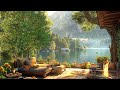 Jazz Relaxing Music for Stress Relief ☕ Calm Spring Morning Jazz in Outdoor Coffee Shop Ambience