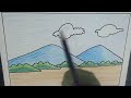 Cara Menggambar Pemandangan Alam Yang Mudah Untuk Pemula | How to draw easy scenery
