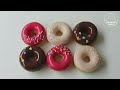 Moist Baked Doughnuts glazed with three different flavours.
