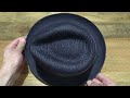 Christys' Narrow Brim Trilby Panama in Navy