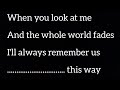 Always Remember Us This Way - Lady Gaga +Lyrics