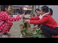 Nga and Ngoc help a poor old lady who faints by the roadside - harvest wild vegetables