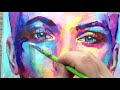 How To Use Abstract Colours / PAINTING / Acrylic on Canvas / PORTRAIT