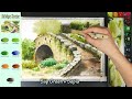 Basic Landscape Watercolor - Bridge Scene (sketch & color name view) NAMIL ART