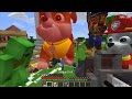 JJ and Mikey hide From Scary Puppies and Ryder from PAW PATROL Heroes exe Minecraft ! Maizen