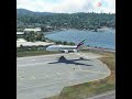 Very Low With water Before landing Airbus A380 Emirates at New Zeland Airport #shorts