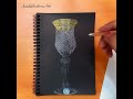 Easy and realistic crystal wine glass drawing || How to draw a wine glass #art #easydrawing