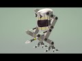 SFメカ★人が乗る二足歩行の作業用ロボットでメタリックボディ