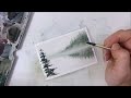 Easy watercolor MOODY forest tutorial» How to paint a MISTY landscape using watercolor for beginners