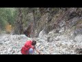 Rock slide up mt si's black canyon