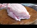 Thai Street Food - GOLIATH GROUPER FISH Cutting Skills Bangkok Seafood Thailand