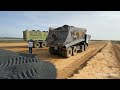 The Best Activity  Power Stronger Komatsu Bulldozer Spreading Gravel Installing New Foundation Road