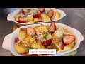 STRAWBERRY BREAD PUDDING |  苺パンプディング| becky pi | french toast casserole