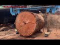 A man's Bold idea When Making A Tea Table From A Giant Tree//Handmade Woodworking Tools