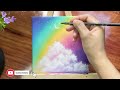 Simple Acrylic Technique Painting Rainbow | Abstract Painting Acrylic | Painting For Beginner