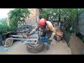 Распил брёвен цепной пилой. WOODWORKING // Slabbing logs into Lumber // Chainsaw Mill