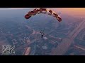 Grand Theft Auto V Nice Parachute Jump, Landing.