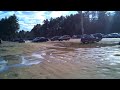 Plowing through a puddle at Cranmore