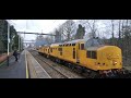 Network Rail 97303/97302 power past Alsager, 0Z50 Crewe Basford Hall to Rectory Jn Colwick 19/2/24