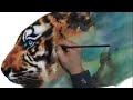 tiger Watercolor Drawing -speed painting-how to watercolor