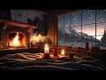 Cozy Cabin Ambience - Blizzard and Fireplace Sounds for Sleeping